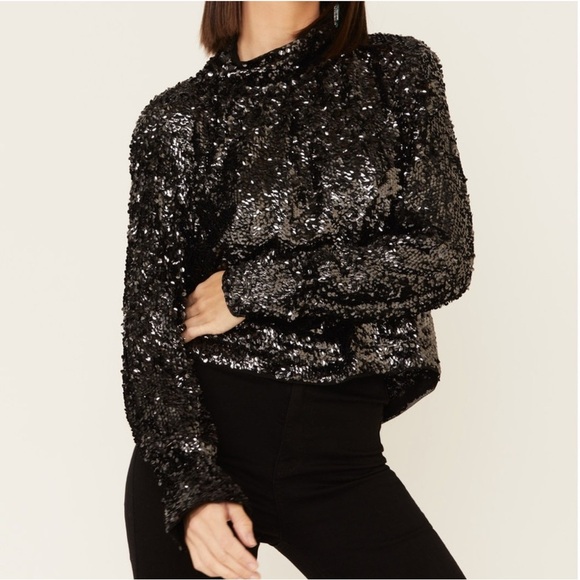 Free People Moonstruck Top Size M Black - Picture 2 of 13